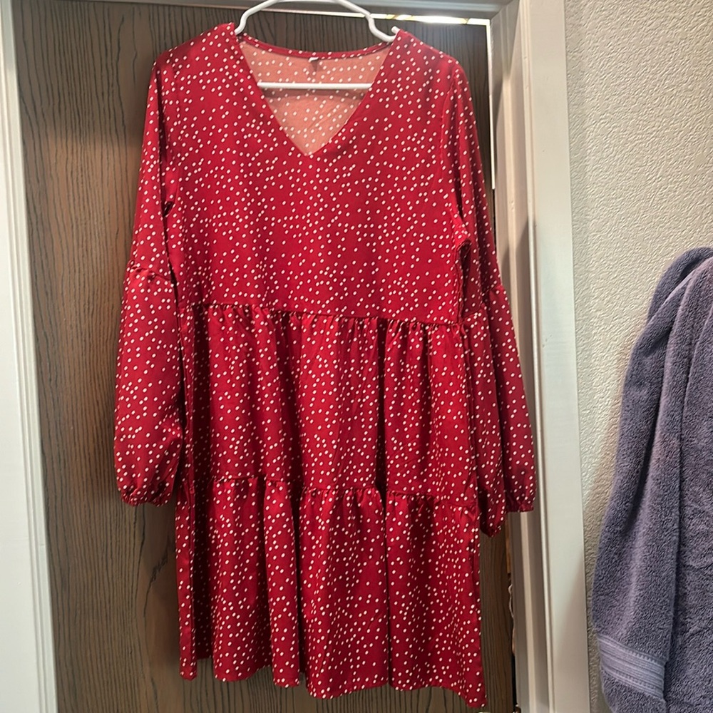 Red polka dot dress